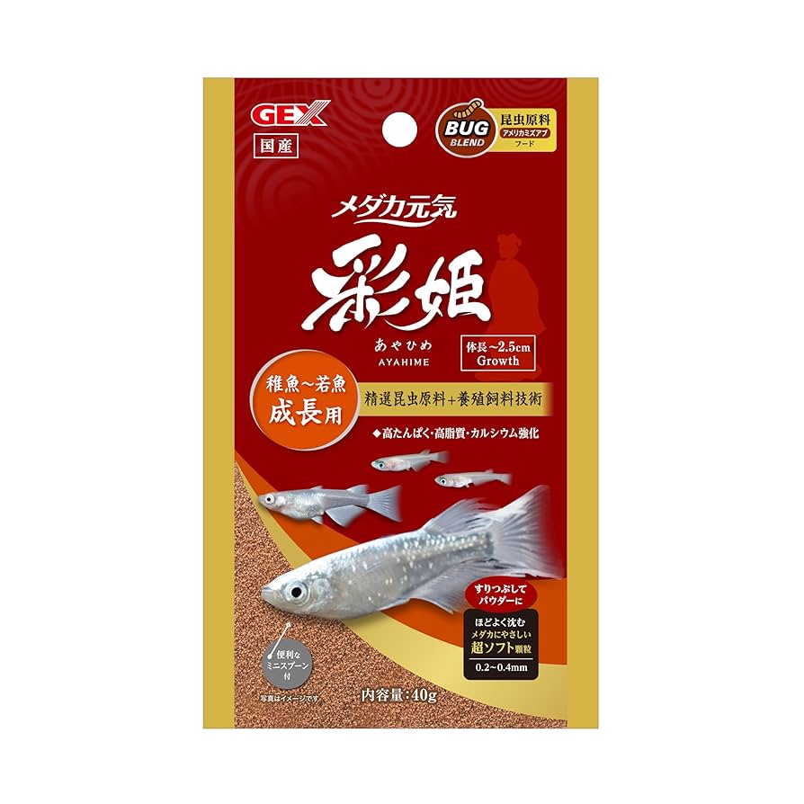 Amazon.co.jp: メダカ元気 彩姫 成長用 40g : ペット用品